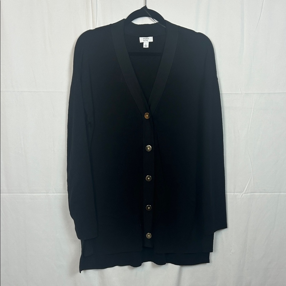 Crown & Ivy Black Cardigan Sweater